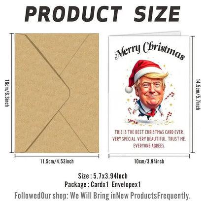 Trump Themed Christmas Greeting Card with Envelope