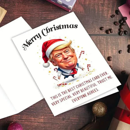 Trump Themed Christmas Greeting Card with Envelope