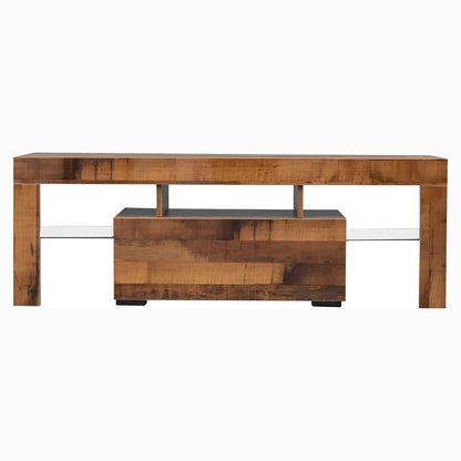 TV Stand with LED Lights Open Shelf Console Storage Table