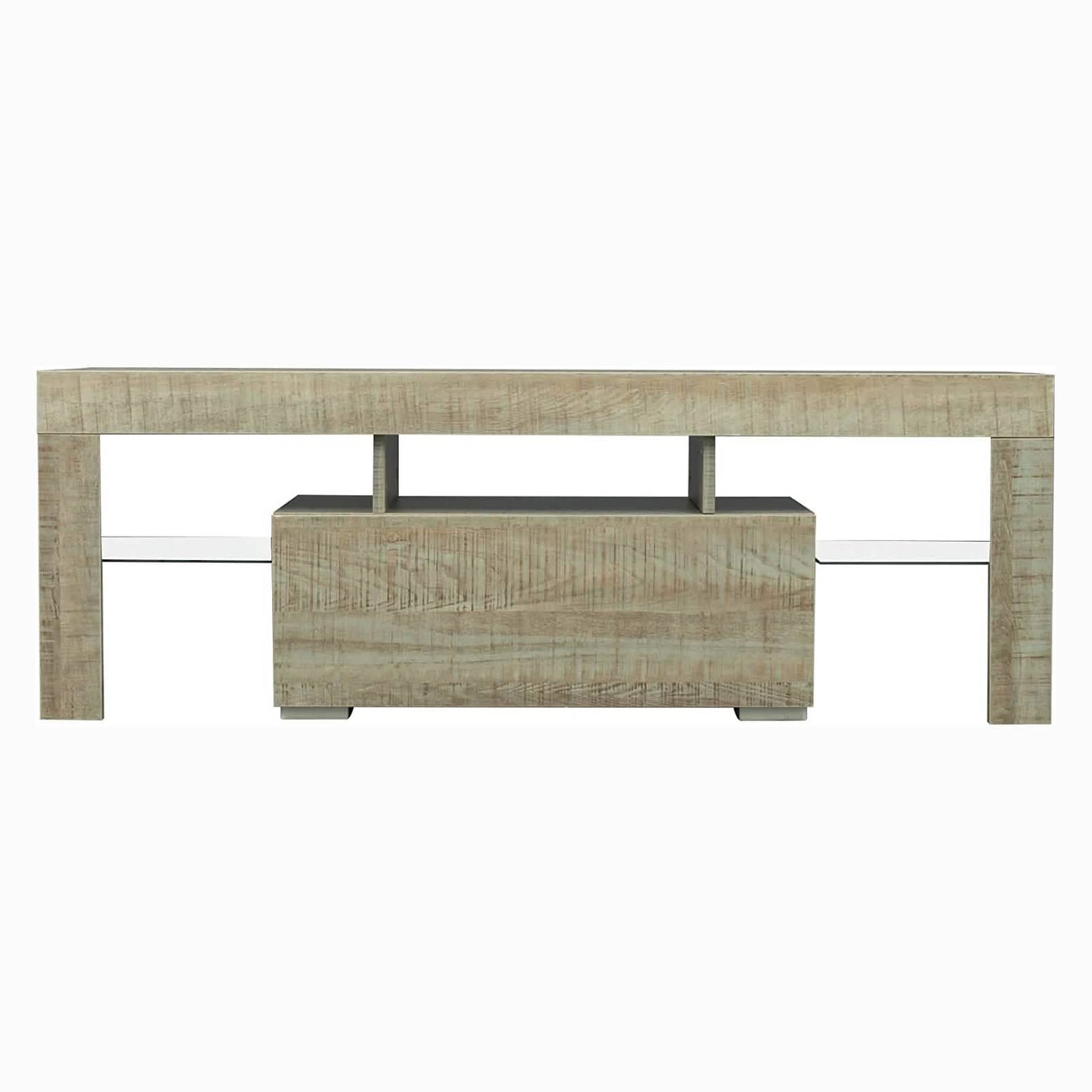 TV Stand with LED Lights Open Shelf Console Storage Table