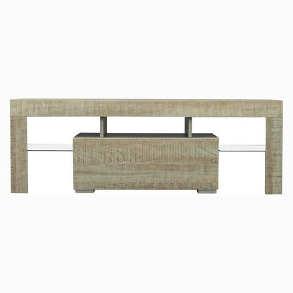 TV Stand with LED Lights Open Shelf Console Storage Table