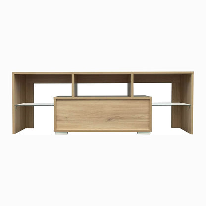 TV Stand with LED Lights Open Shelf Console Storage Table
