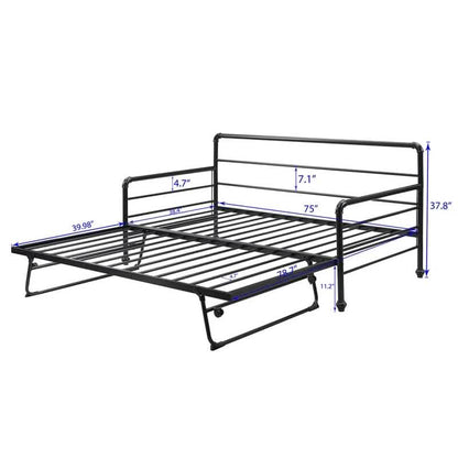 Twin Size Daybed with Adjustable Trundle