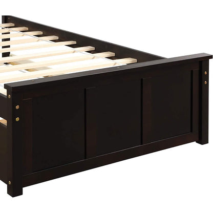 Twin Size Platform Bed with A Trundle