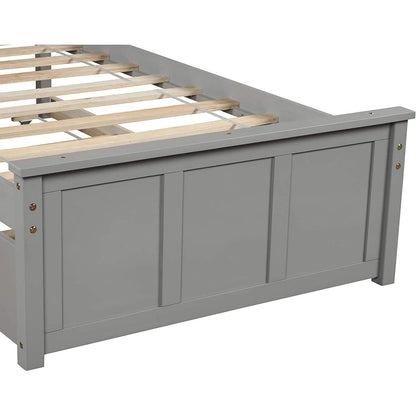 Twin Size Platform Bed with A Trundle