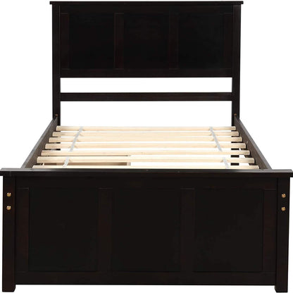 Twin Size Platform Bed with Two Drawers
