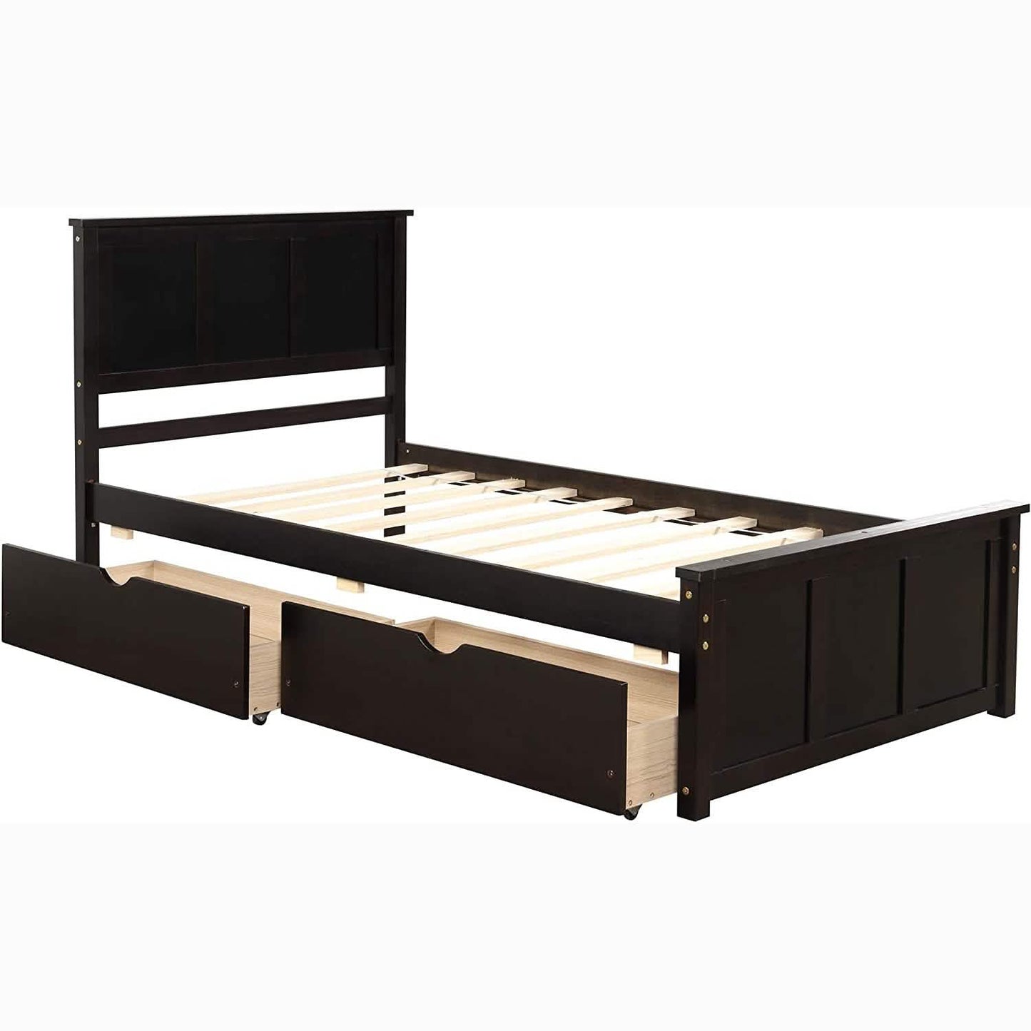 Twin Size Platform Bed with Two Drawers