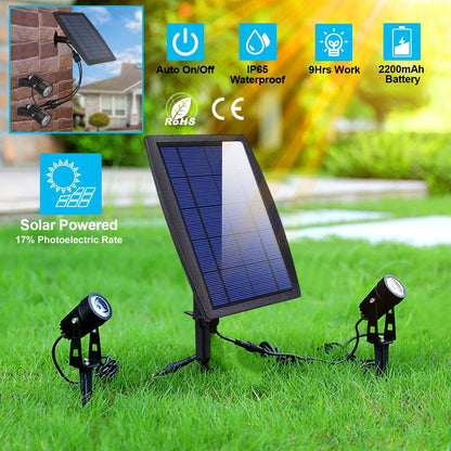 Twin Solar Spotlight Outdoor Light