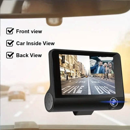 Two-Lens HD Night Vision Driving Recorder with Suction Cup Installation + 32G Card