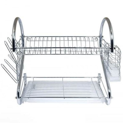 Two-Tier Stainless-Steel Dish Rack - 16" Rack