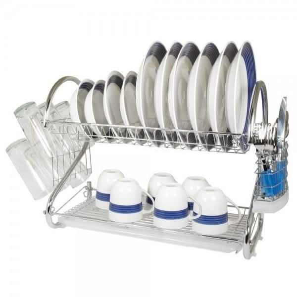 Two-Tier Stainless-Steel Dish Rack - Assorted Sizes