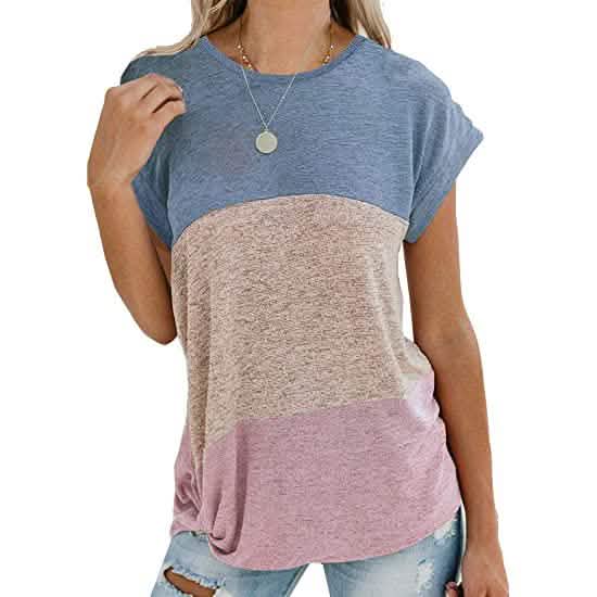 Women's Long Sleeve Tops Side Twist Knotted T Shirts