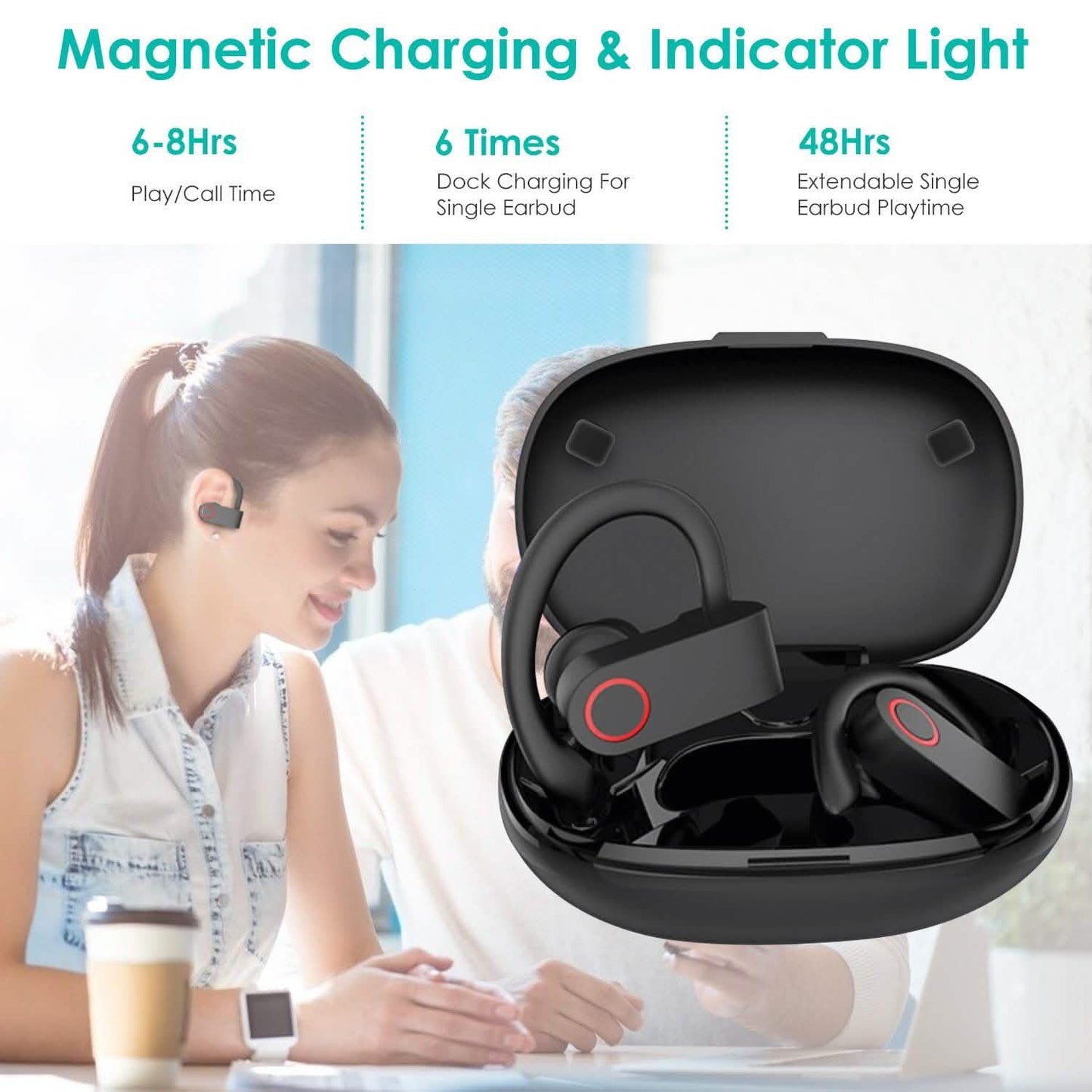 TWS Wireless 5.0 Earbuds IPX5 Waterproof Sports Headset