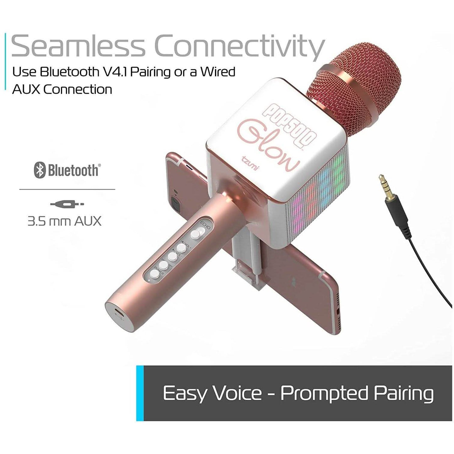 Tzumi Pop Solo Wireless Bluetooth Karaoke Microphone And Speaker
