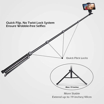 UBeesize 51" Extendable Tripod Stand with Bluetooth Remote