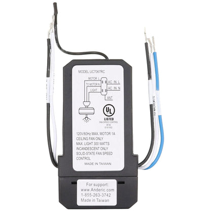 Anderic UC7067FMRX / FAN28R Replacement Ceiling Fan Receiver for Hampton Bay and Others | UC7067RC