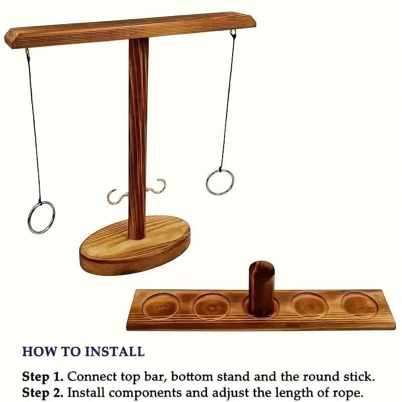 Ultimate Wooden Ring Toss Hook and Ring Indoor Combat Game