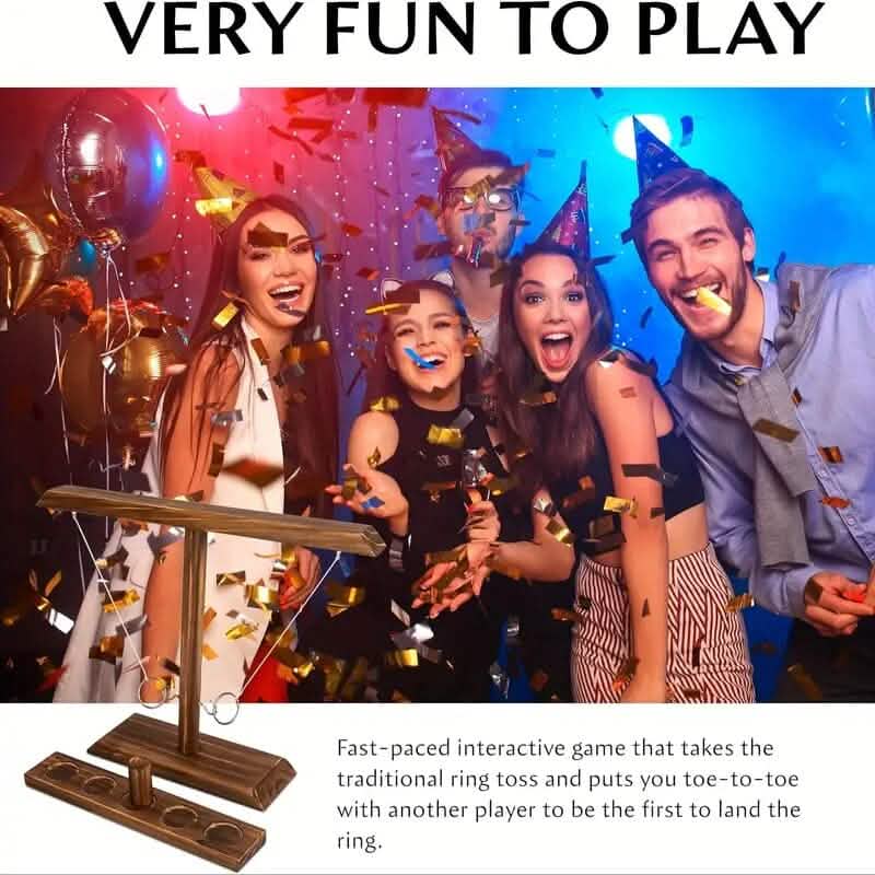Ultimate Wooden Ring Toss Hook and Ring Indoor Combat Game