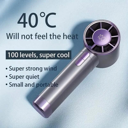 Ultra-Quiet Portable Handheld Fan with 100 Adjustable Speeds