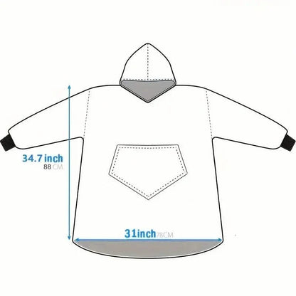 Ultra-Soft Sherpa Fleece Hoodie Blanket - Cozy Oversized Wearable Snuggle Sweatshirt