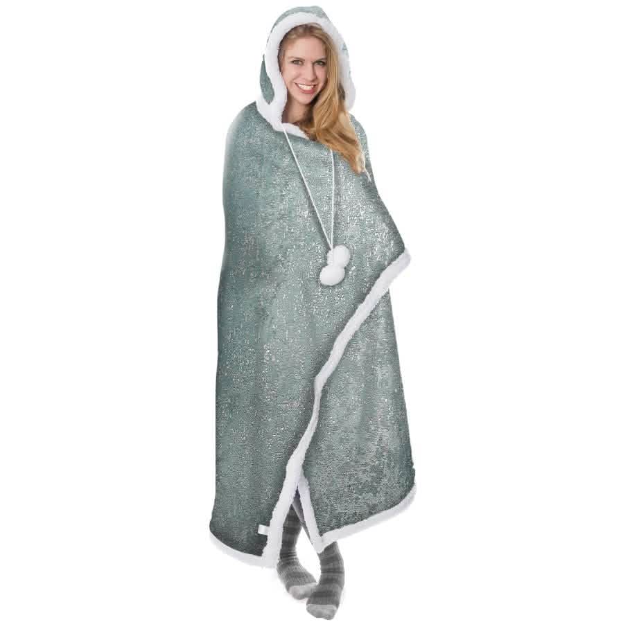 Ultra Soft Sparkle Chic Hooded Throw Blanket