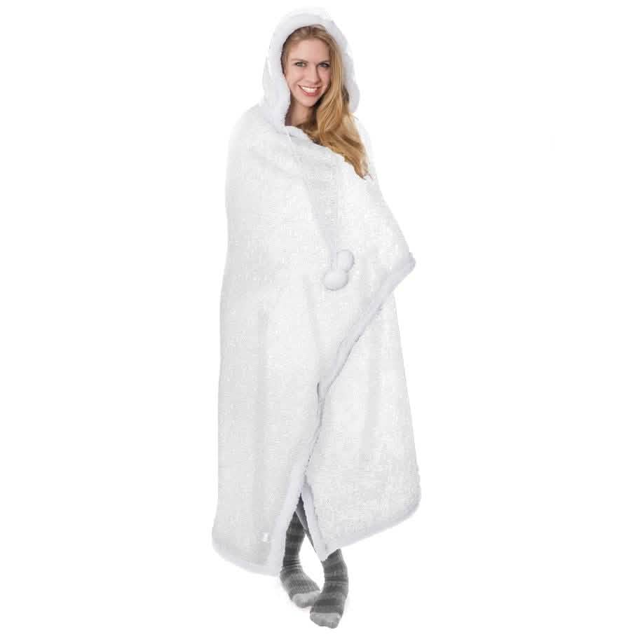 Ultra Soft Sparkle Chic Hooded Throw Blanket