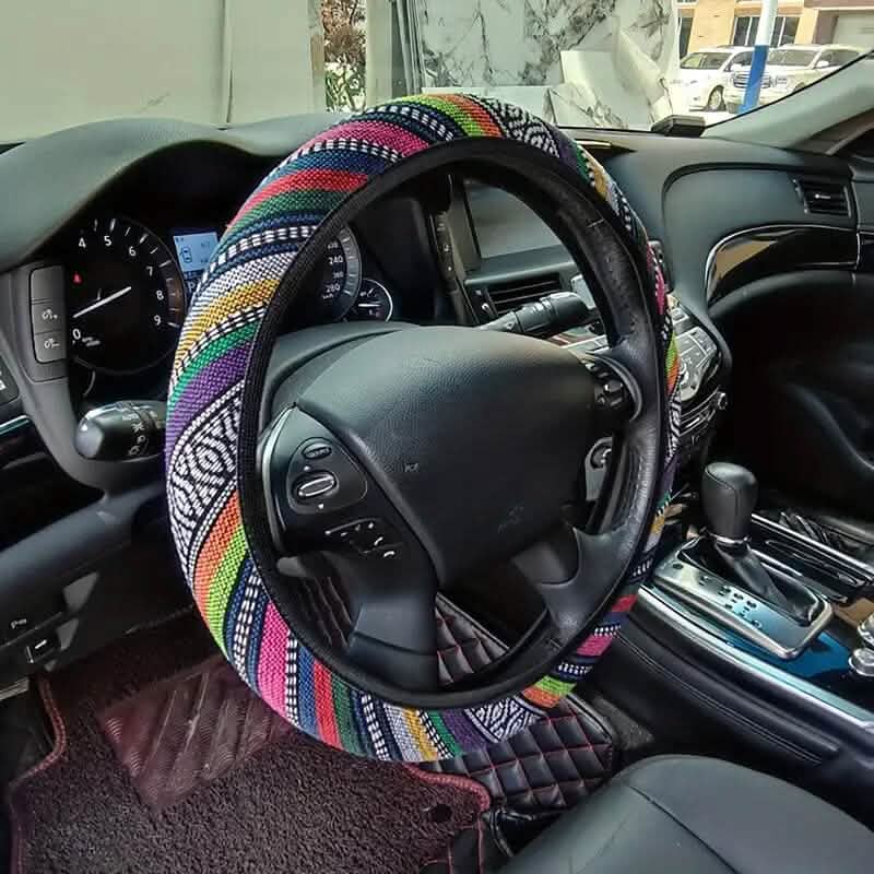 Ultra-Thin Breathable Colorful Hemp Steering Wheel Cover