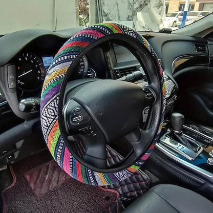Ultra-Thin Breathable Colorful Hemp Steering Wheel Cover