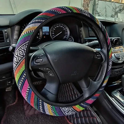 Ultra-Thin Breathable Colorful Hemp Steering Wheel Cover