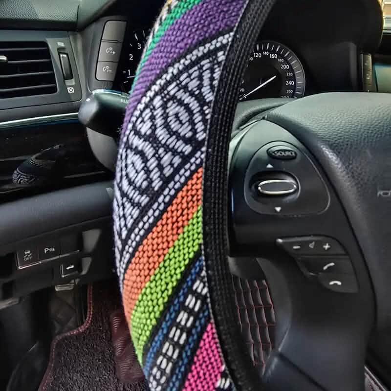 Ultra-Thin Breathable Colorful Hemp Steering Wheel Cover