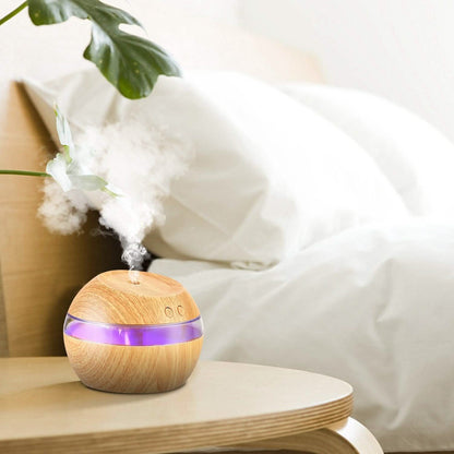 Ultrasonic Aroma Essential Oil Diffuser Wood Grain