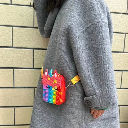 Unicorn Crossbody Bag with Pop Fidget Buttons