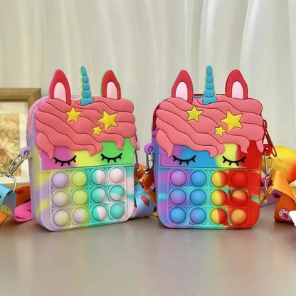 Unicorn Crossbody Bag with Pop Fidget Buttons