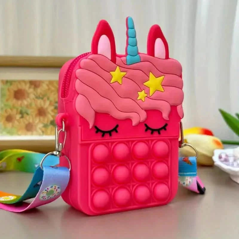 Unicorn Crossbody Bag with Pop Fidget Buttons