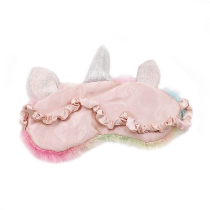 Unicorn Plush Slippers & Eye Mask Set