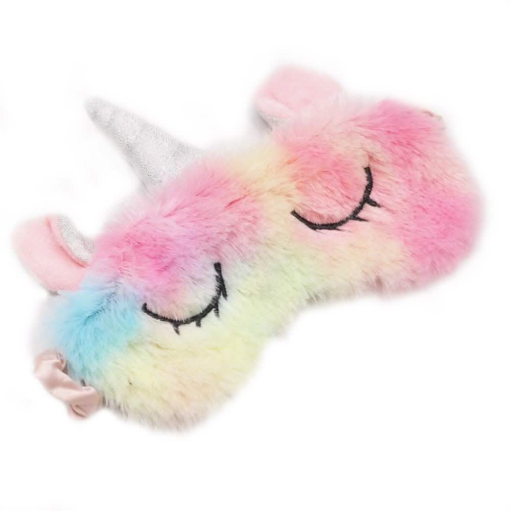 Unicorn Plush Slippers & Eye Mask Set