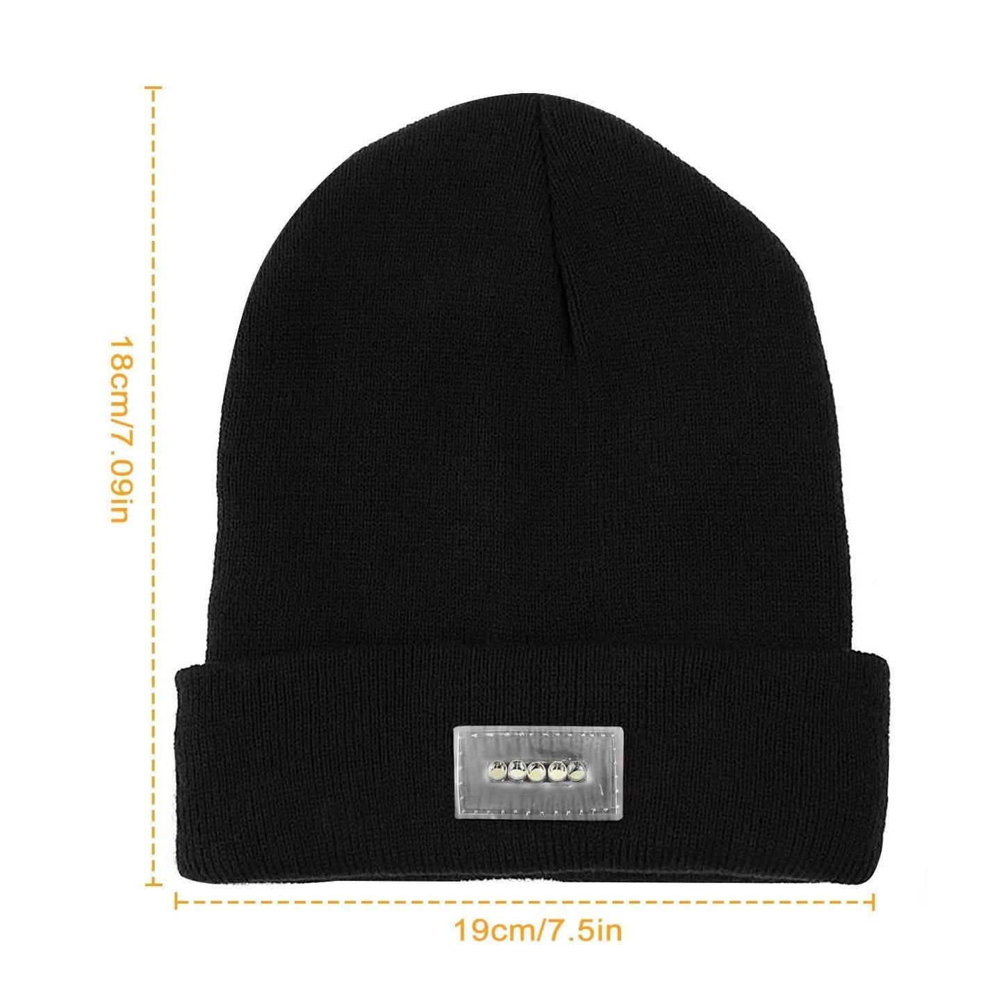 Unisex 5 LED Knitted Beanie Winter Warm Hat