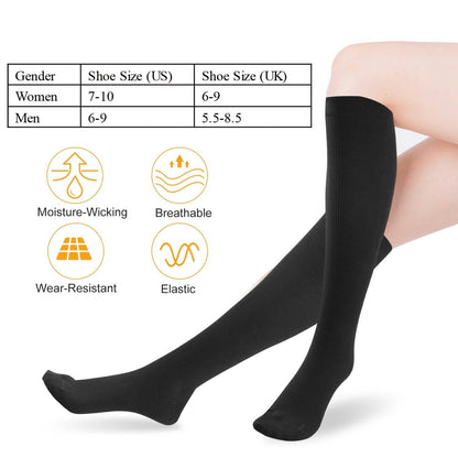 Unisex Compression Socks 15-20 mmHg Graduated Support Sports Fitness