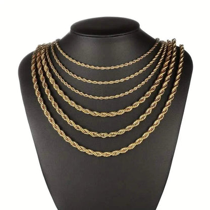 European Classic Twist Necklace Rope Chain