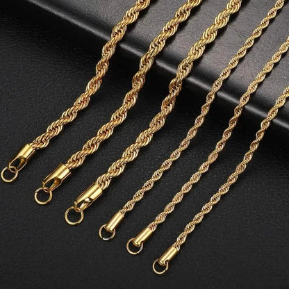 European Classic Twist Necklace Rope Chain