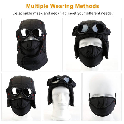 Unisex Thermal Winter Goggles Hat