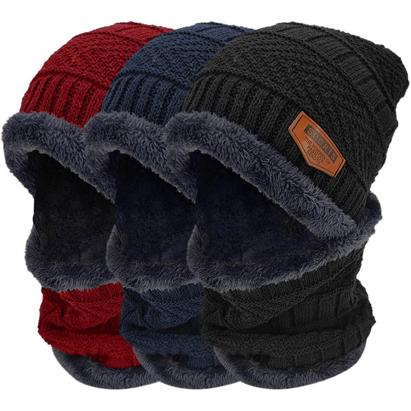 Unisex Winter Beanie Hat Scarf Set