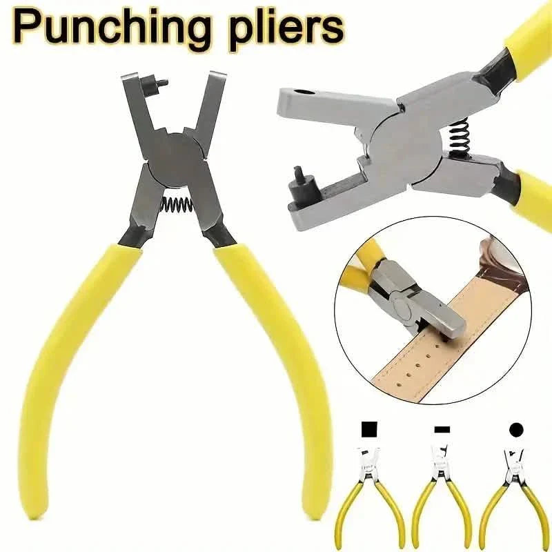 Universal 2.0mm Faux Leather Hole Punch Plier - Effortless Belt, Dog Collar, Shoe, and Craft Project Repair Tool