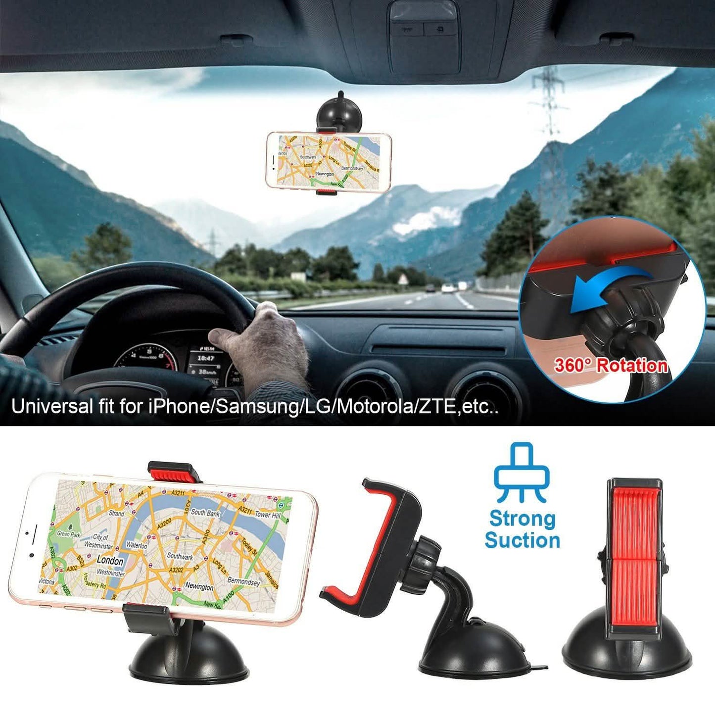 Universal Car Windshield Mount Holder