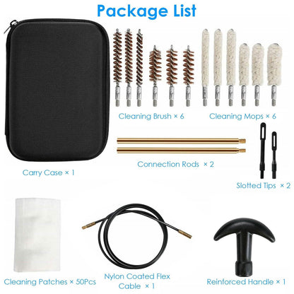 Universal Gun Cleaning Kit with 39.3" Flex Cable Brass Rod