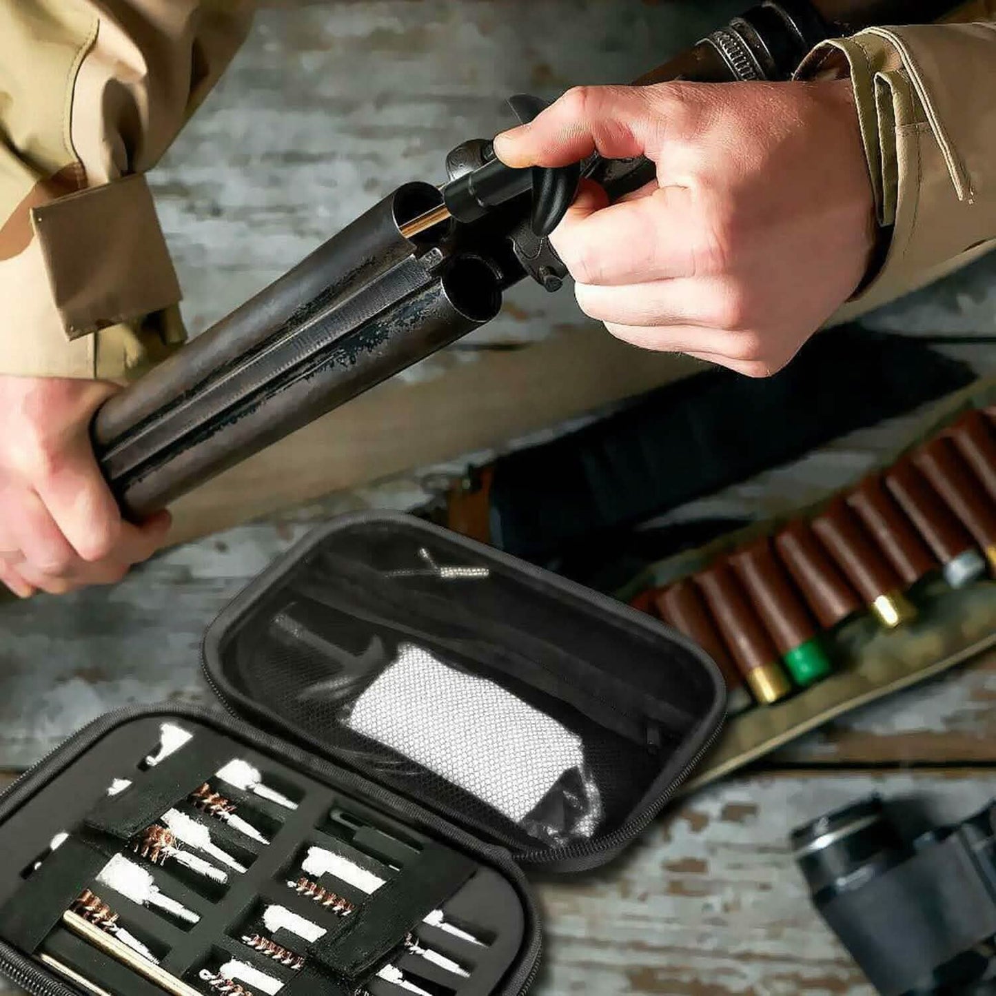 Universal Gun Cleaning Kit with 39.3" Flex Cable Brass Rod