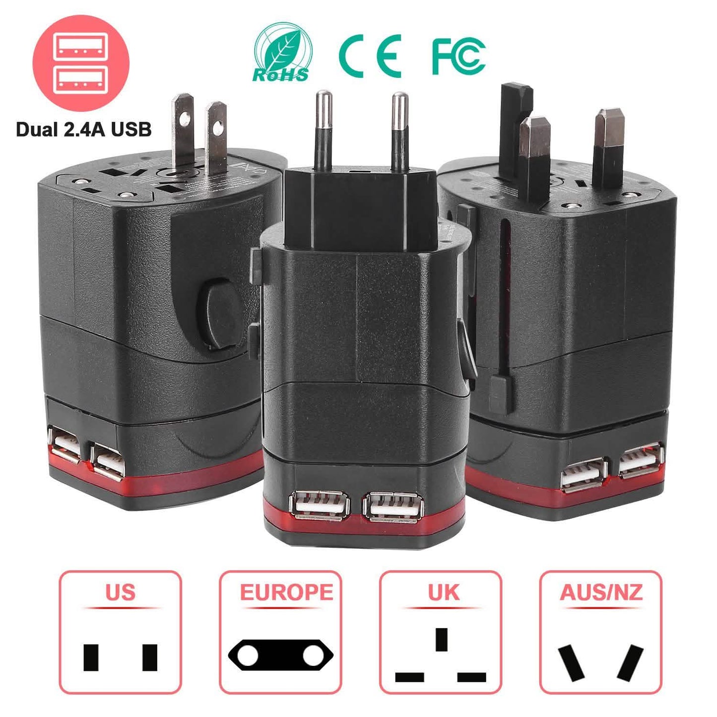 Universal Travel Power Adapter All in One Wall Charger