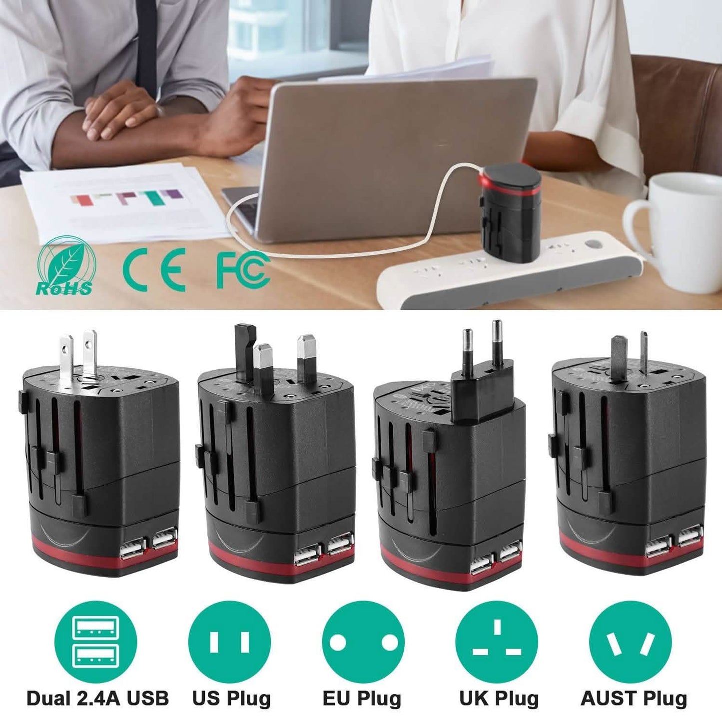 Universal Travel Power Adapter All in One Wall Charger