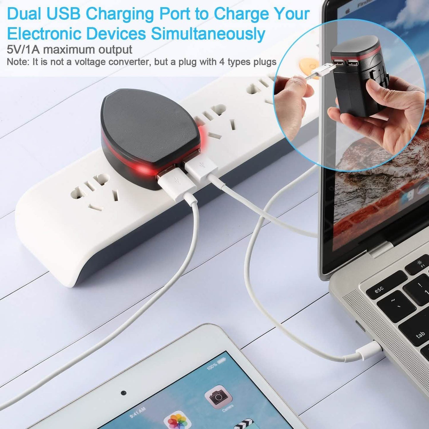 Universal Travel Power Adapter All in One Wall Charger
