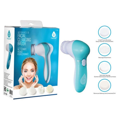 Pursonic 5-in-1 Facial Cleansing Brush and Massager Combo Kit - Assorted Colors